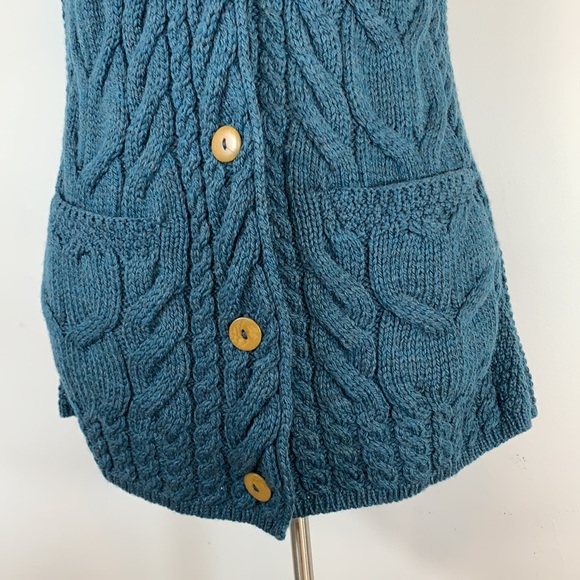 Shannon Woolen Mills Ireland 100% Merino Wool Women’s Size XS Green Sweater Vest - Picture 4 of 11